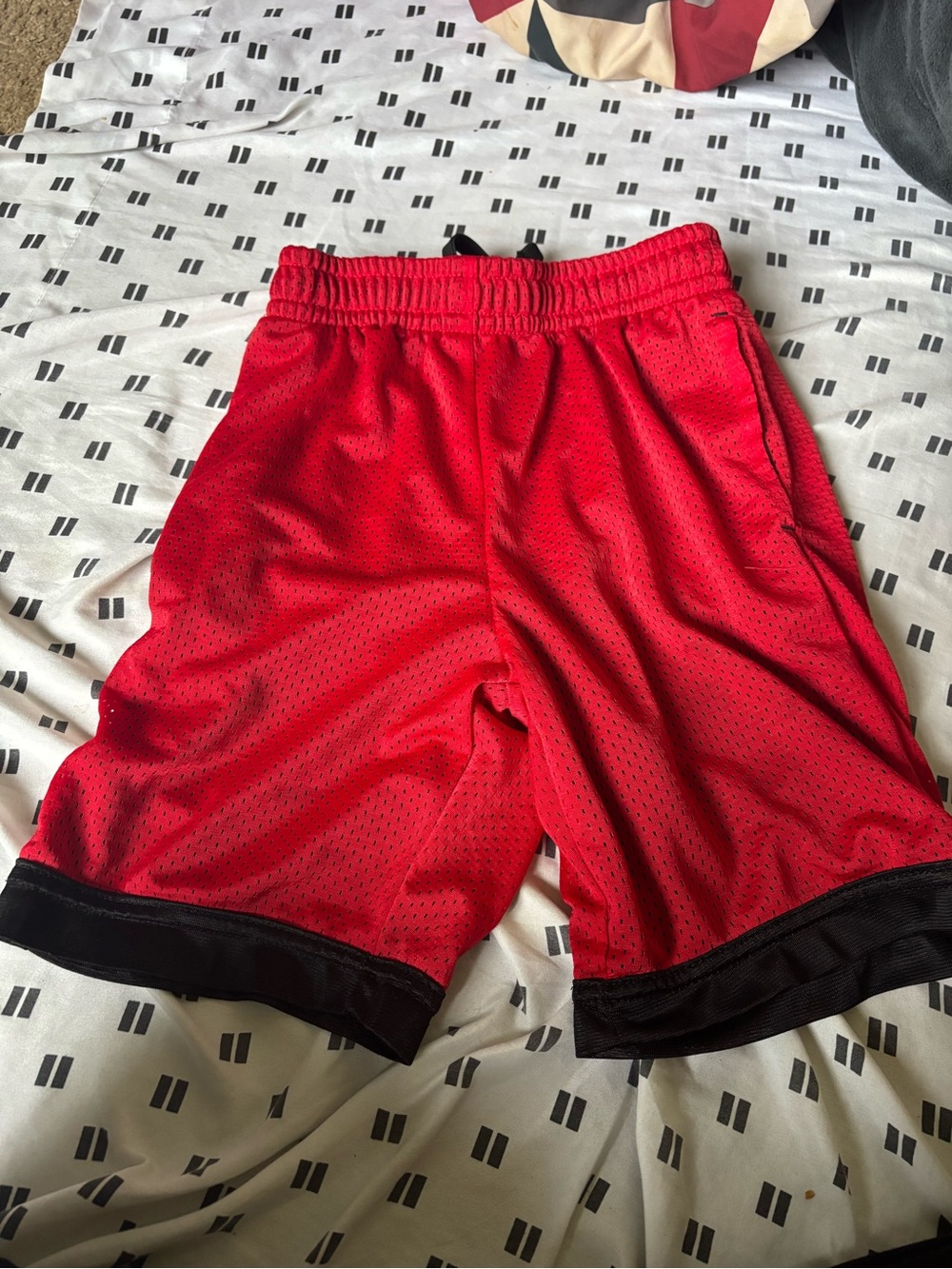 Athletic Works Red Mesh Men's Athletic Shorts with Black Hem